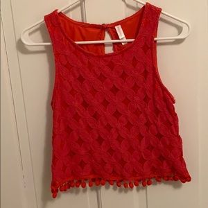 Xhilaration Crop Top w/pom poms